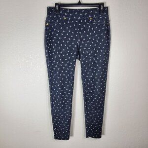 MICHAEL KORS Womens Designer Paisley Jeggings Blue White Size Medium Stretch M